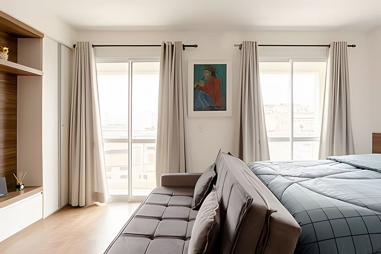 Studio na Mooca | Garagem, Wifi 300 mb, Ar. cond.