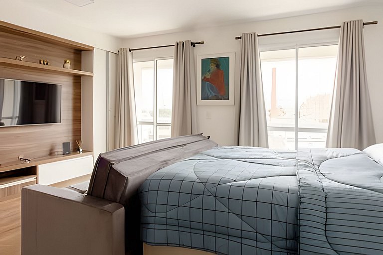 Studio na Mooca | Garagem, Wifi 300 mb, Ar. cond.