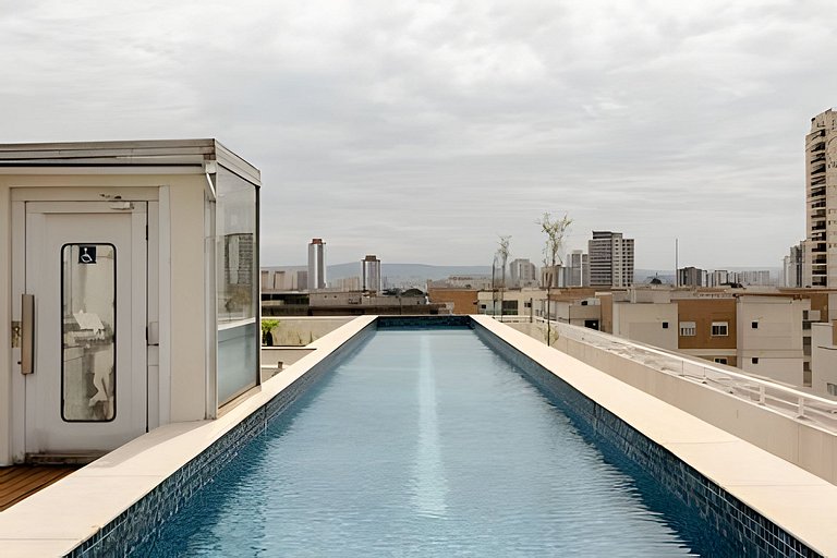 Studio na Mooca | Garagem, Piscina, Ar. cond.