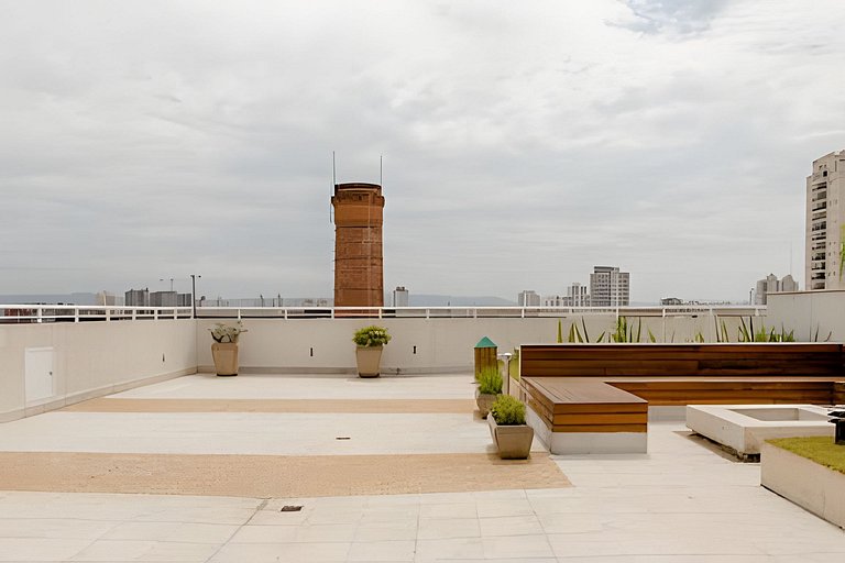 Studio na Mooca | Garagem, Piscina, Ar. cond.